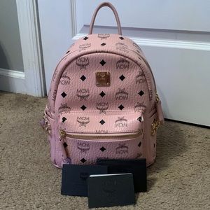 Pink & Gold MCM Mini Backpack ! * 100% Authentic *